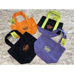 Trader Joe's Mini Halloween Canvas Tote Bag Set Of 4 Colors Limited SHIPS NOW